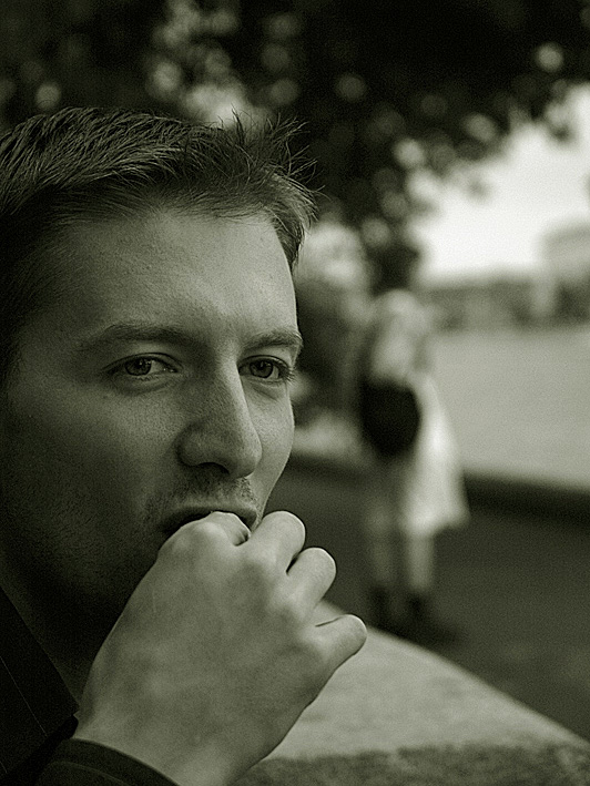 photo "Thoughts" tags: portrait, black&white, man