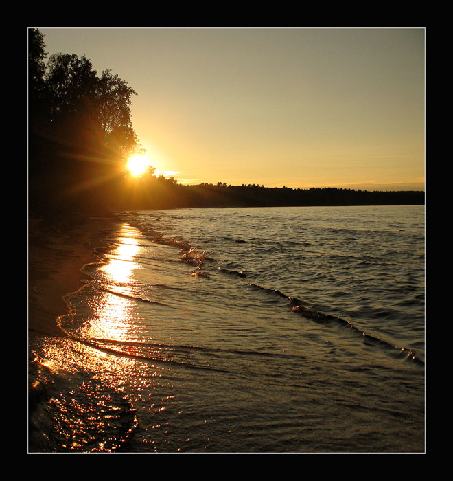 photo "Sunset on the Karelian lake" tags: landscape, sunset