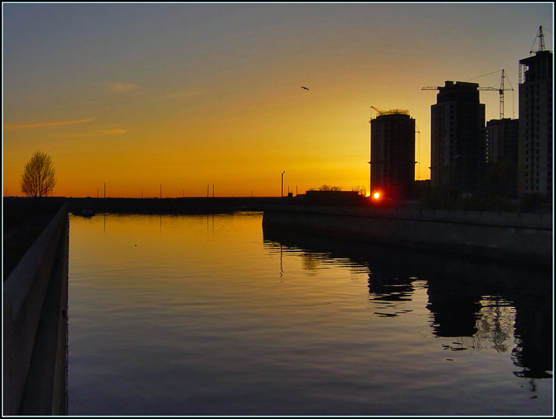 photo "Smolenka (3)" tags: landscape, sunset, water