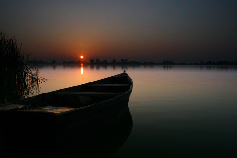 photo "boat" tags: landscape, sunset