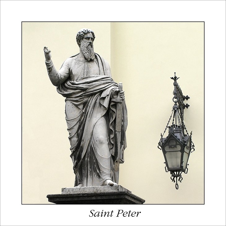 photo "Saint Peter's statue near Stt.Peter&Paul's church" tags: architecture, travel, landscape, Europe