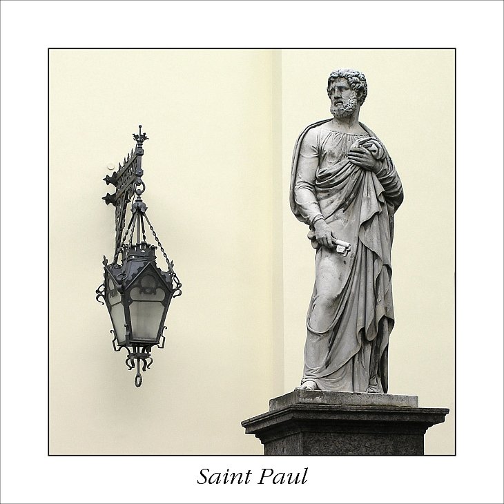 photo "Saint Paul's statue near Stt.Peter&Paul's church" tags: architecture, travel, landscape, Europe