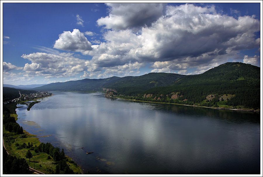 фото "пейзаж с Сибирской рекой и облаками" метки: пейзаж, вода, лето