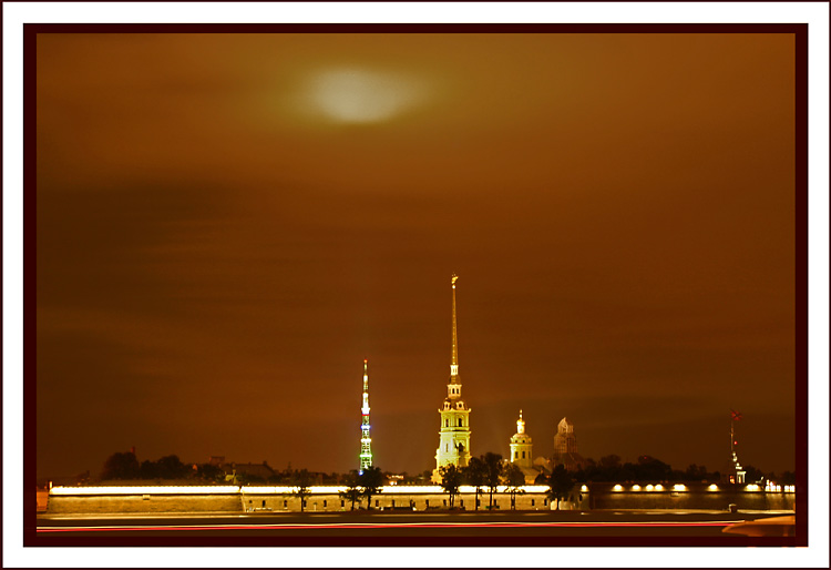 photo "3 towers." tags: architecture, landscape, sunset