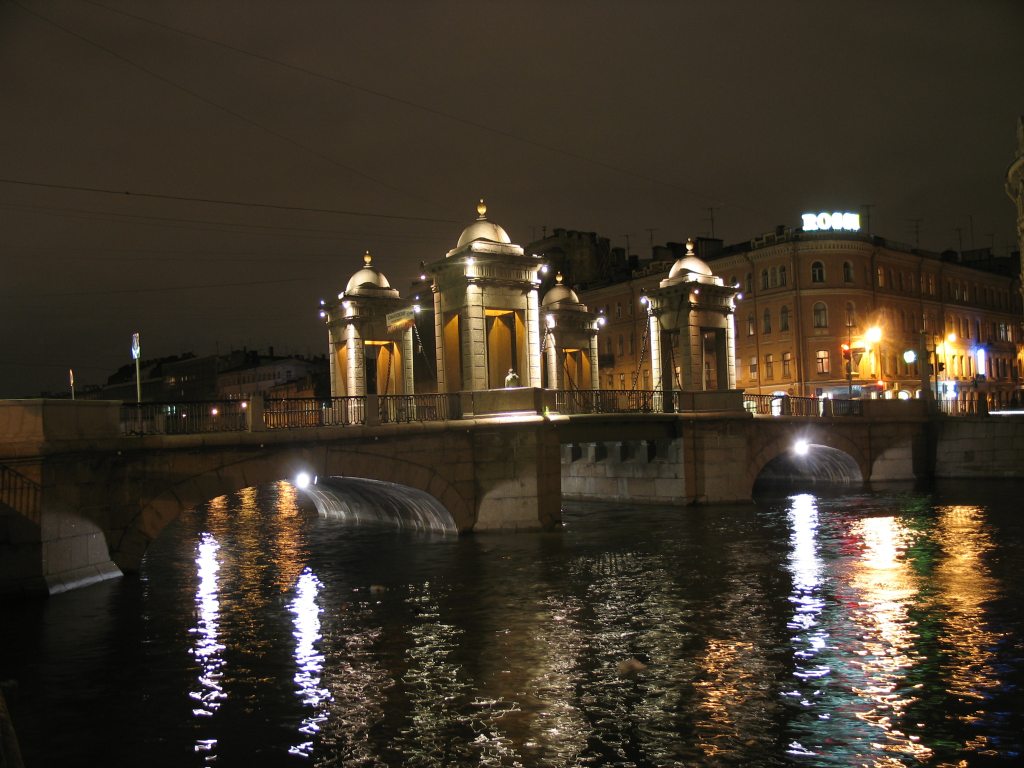 photo "Lomonosov bridge, St.Petersburg" tags: architecture, landscape, night