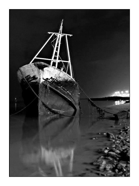 photo "Sunken in the night" tags: black&white, landscape, 