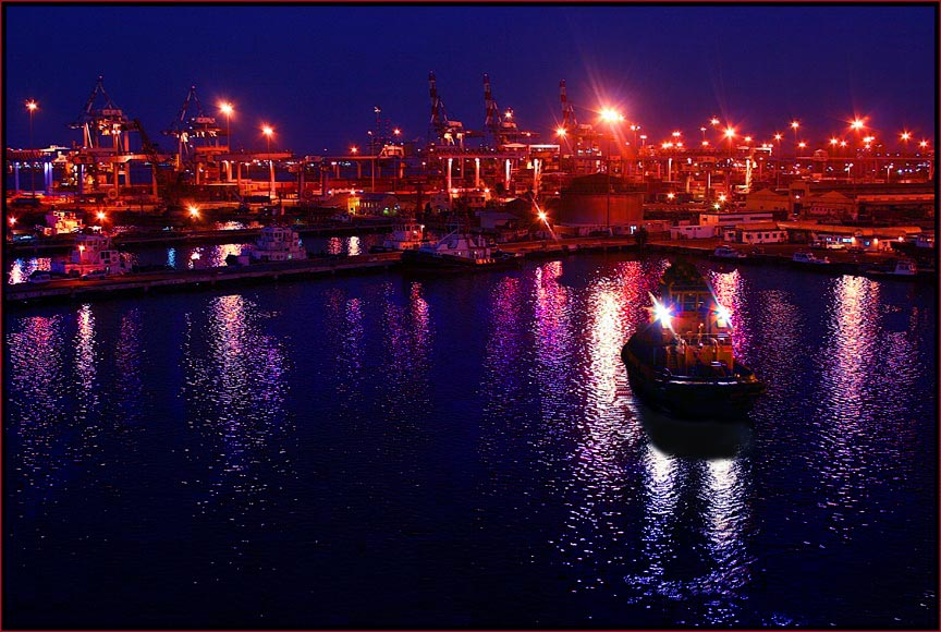 photo "Evening in port" tags: landscape, night, water