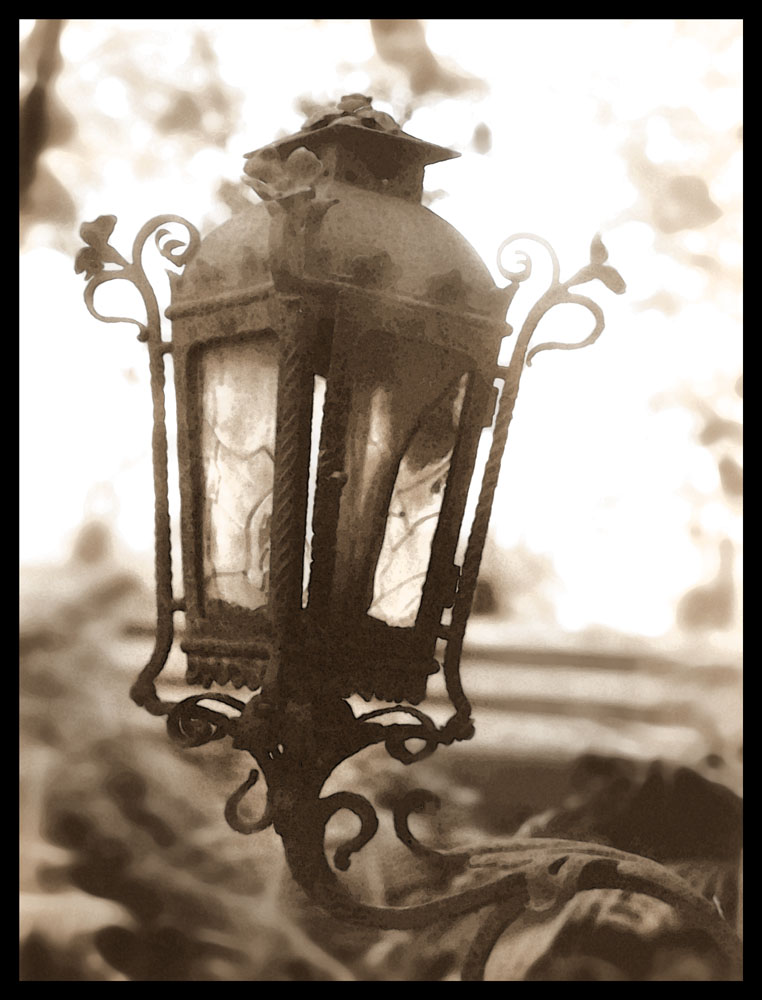 photo "old latern on the graveyard in sepia" tags: black&white, architecture, landscape, 