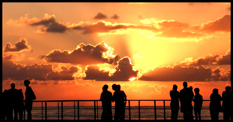 photo "On a pier..." tags: landscape, sunset, water