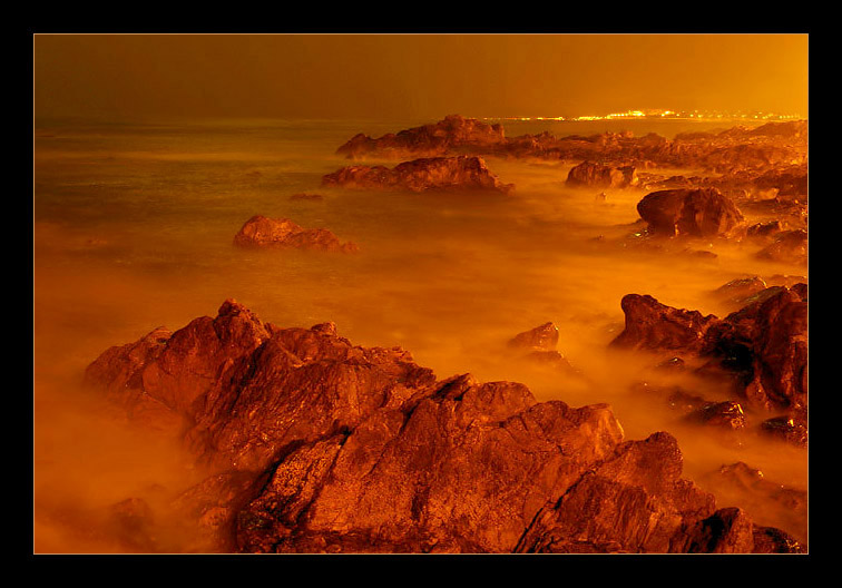 photo "bay of rocks" tags: landscape, night, water