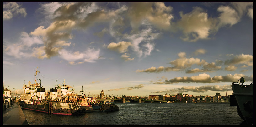 photo "Low clouds. The bridge after lieutenant Shmidt" tags: architecture, landscape, clouds