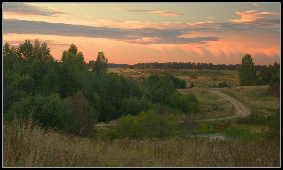 photo "Road, evening." tags: landscape, autumn, sunset