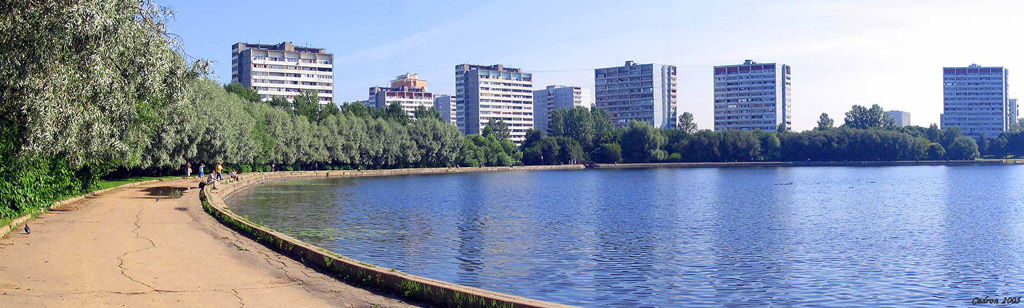 фото "Пробная панорама(Парк на Войковской....Москва)" метки: архитектура, пейзаж, вода