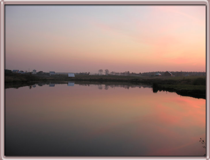 photo "Small village at lake" tags: landscape, sunset, water