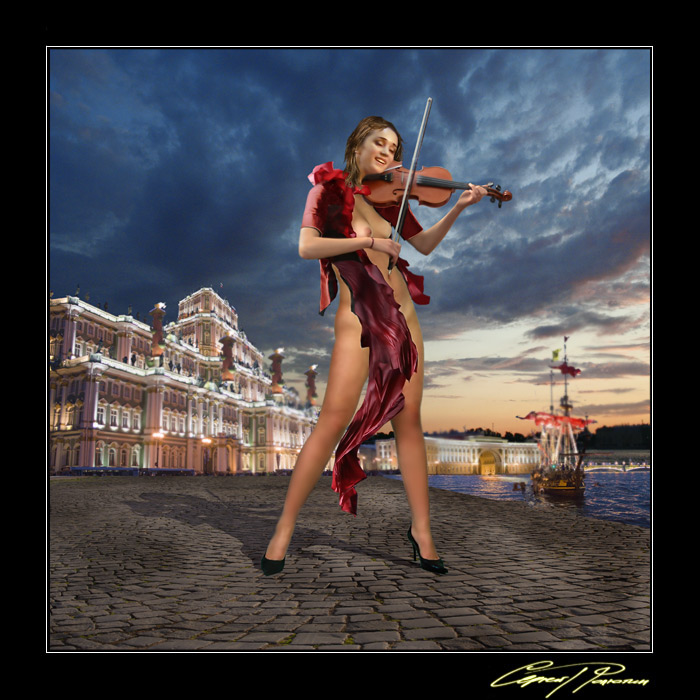фото "Ноктюрн для скрипки на площади Надежд" метки: разное, фотомонтаж, 