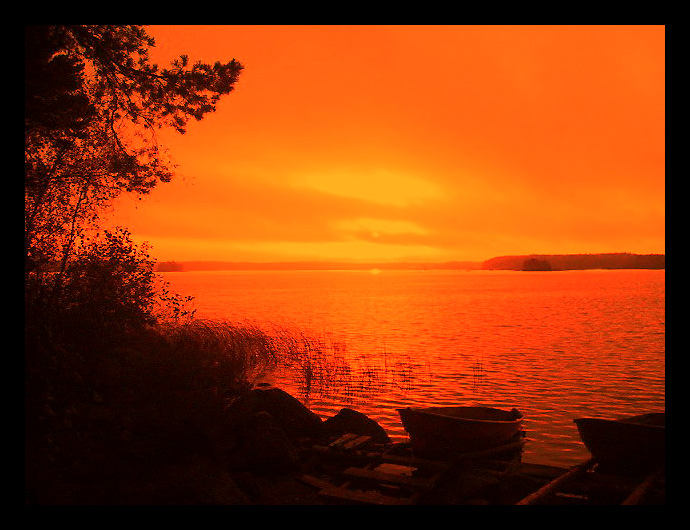 photo "The orange sky" tags: landscape, sunset