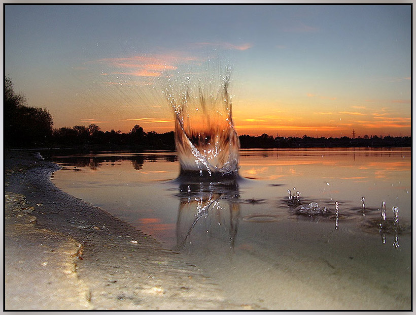 photo "!" tags: landscape, sunset, water