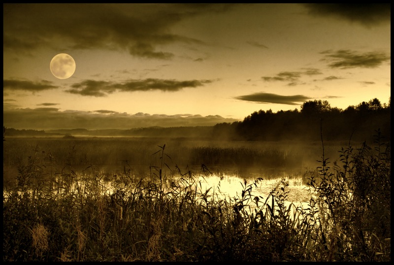 photo "Mist and moon" tags: montage, 