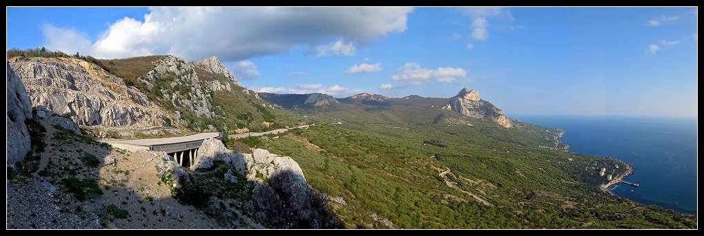 фото "Панорама. Бухта Ласпи и мыс Сарыч." метки: пейзаж, путешествия, Европа, горы
