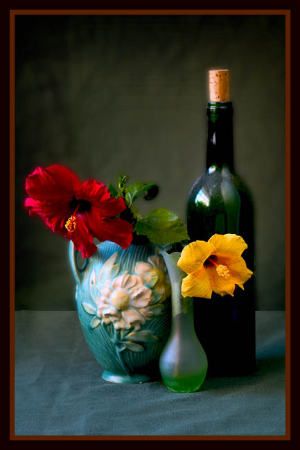 photo "Still Life with Red & Yellow Hibiscus" tags: still life, 