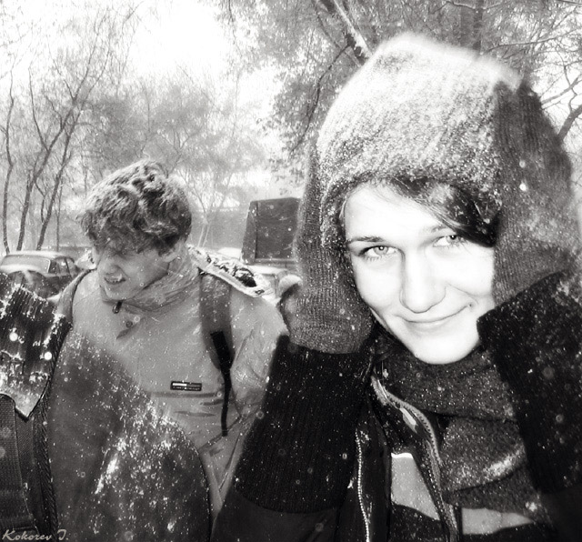 фото "Зимняя" метки: портрет, черно-белые, женщина