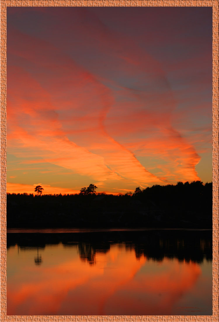 photo "The fiery sky" tags: landscape, sunset, water