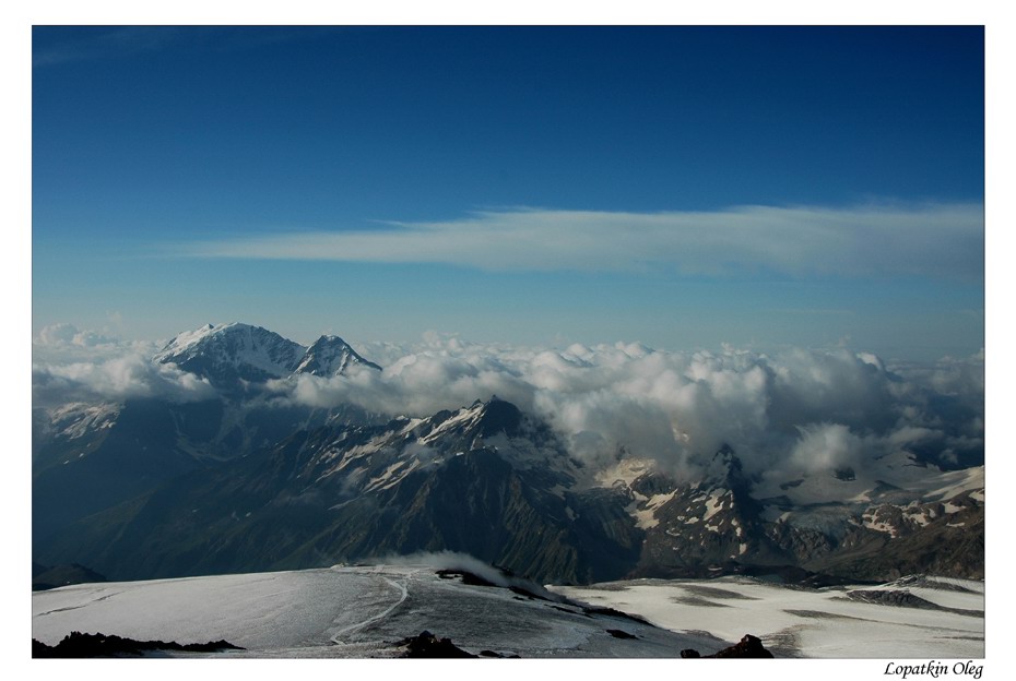 photo "View from Elbrus peak on Main Caucasus ridge" tags: landscape, travel, mountains