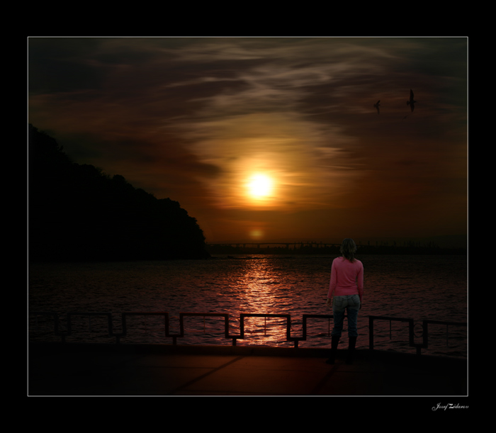 photo "she and sunrise" tags: montage, misc., 