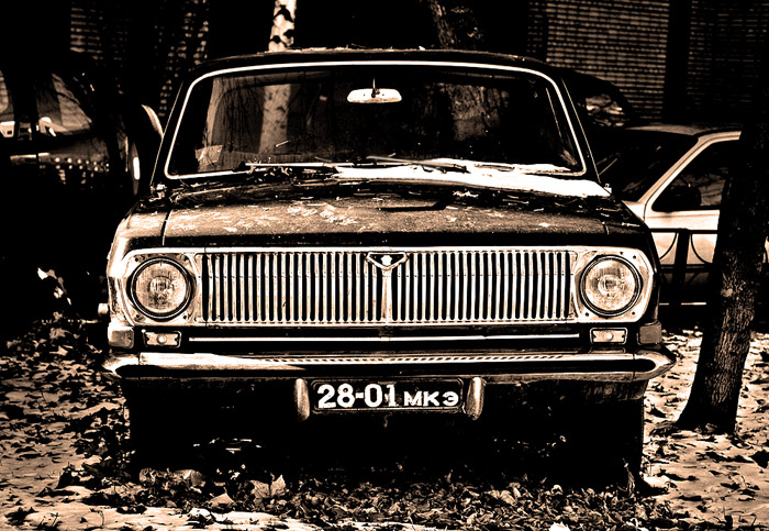 photo ""Volga" GAZ-24" tags: black&white, technics, 