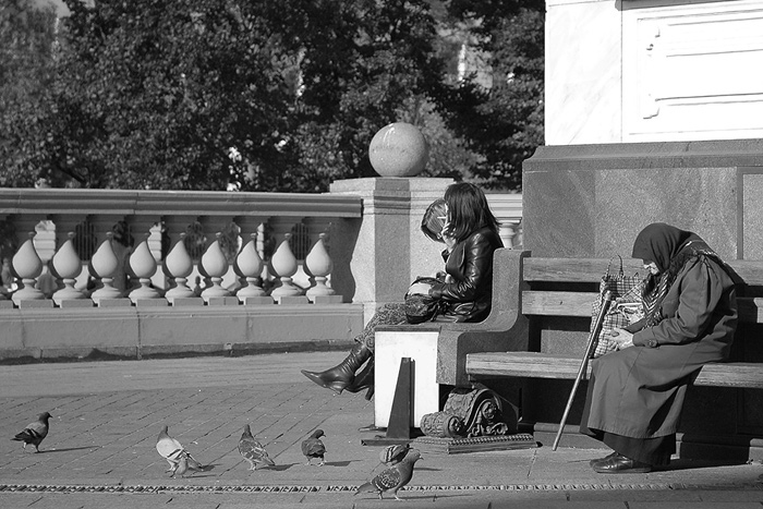 photo "The old woman-pilgrim" tags: genre, black&white, 