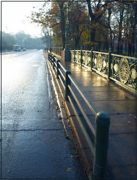 photo "November. Morning on street Garden" tags: landscape, autumn