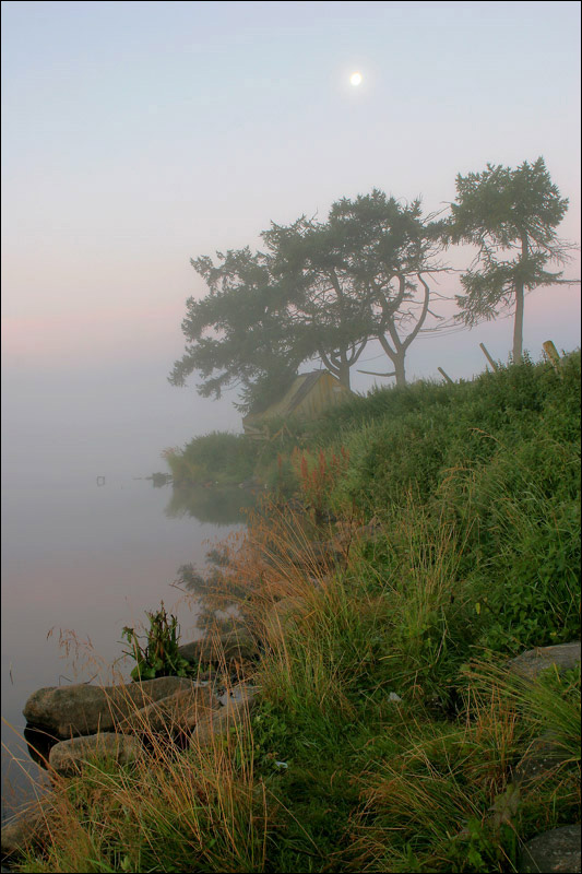 фото "озеро в тумане" метки: пейзаж, закат