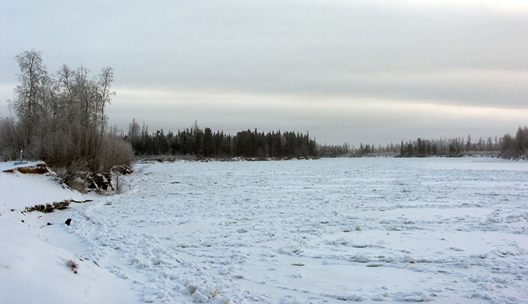 photo "Gray morning on white river" tags: landscape, water, winter