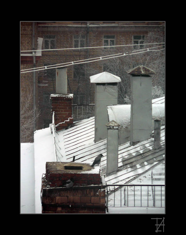 фото "Шестерка на крыше" метки: архитектура, пейзаж, зима