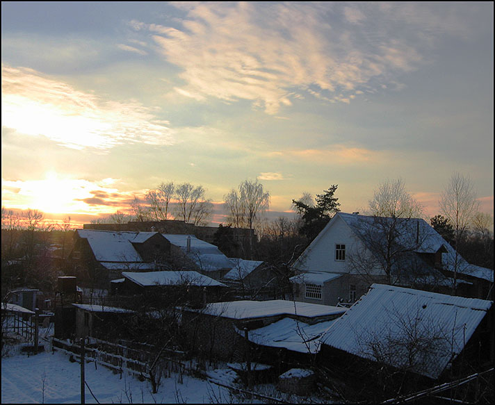 photo "kalter Abend" tags: landscape, sunset, winter