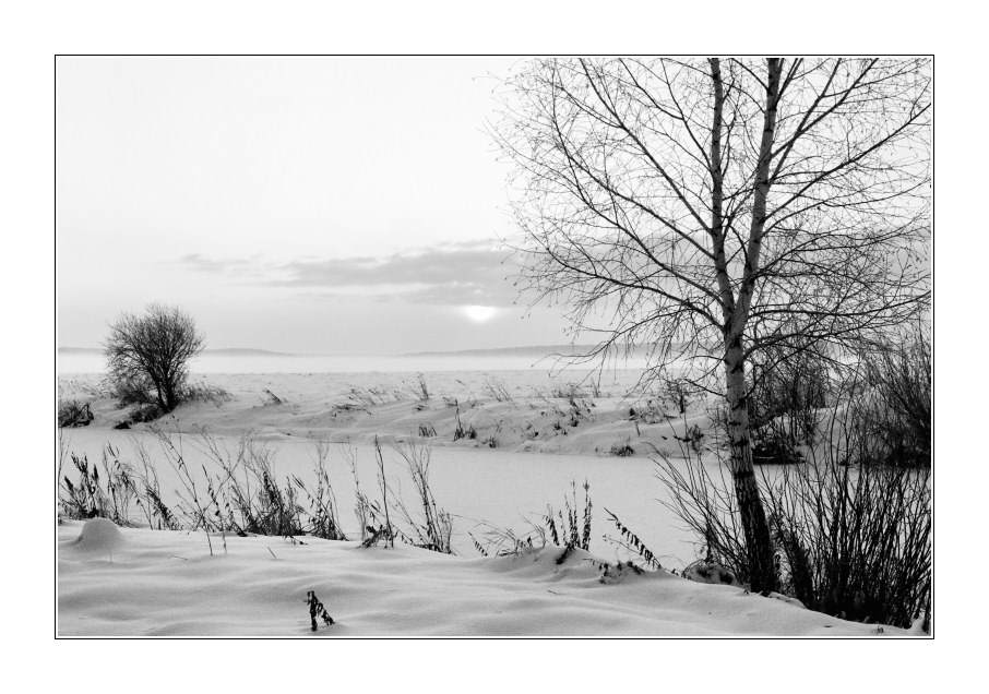 фото "черно-белые восходы" метки: пейзаж, закат, зима