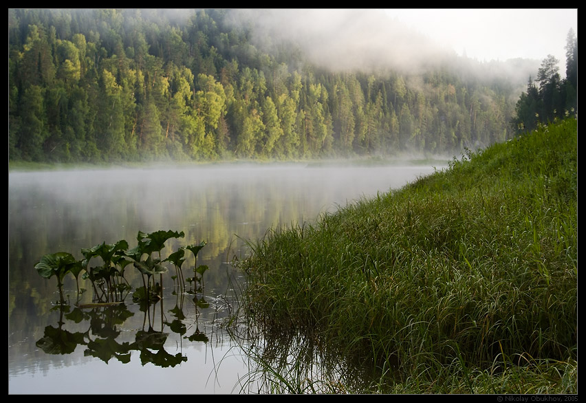 фото "Урал. река Чусовая 0153_0086" метки: пейзаж, вода, лето, рассвет, река, туман