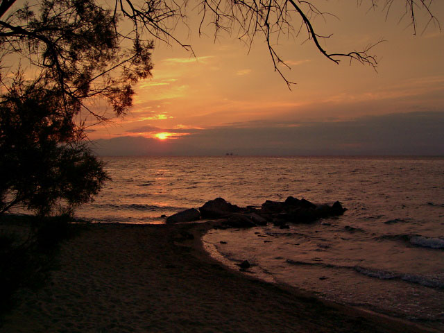 photo "Prayer at Aegean Sea" tags: landscape, forest, sunset