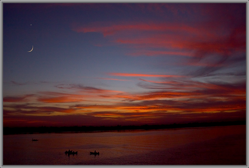 photo "Decline on the great river." tags: landscape, clouds, sunset