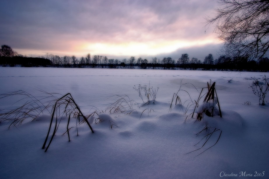 photo "Winter evening" tags: landscape, sunset, winter