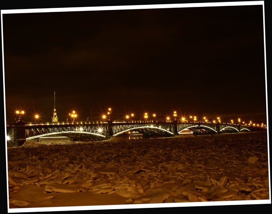 фото "Троицкий мост" метки: пейзаж, ночь