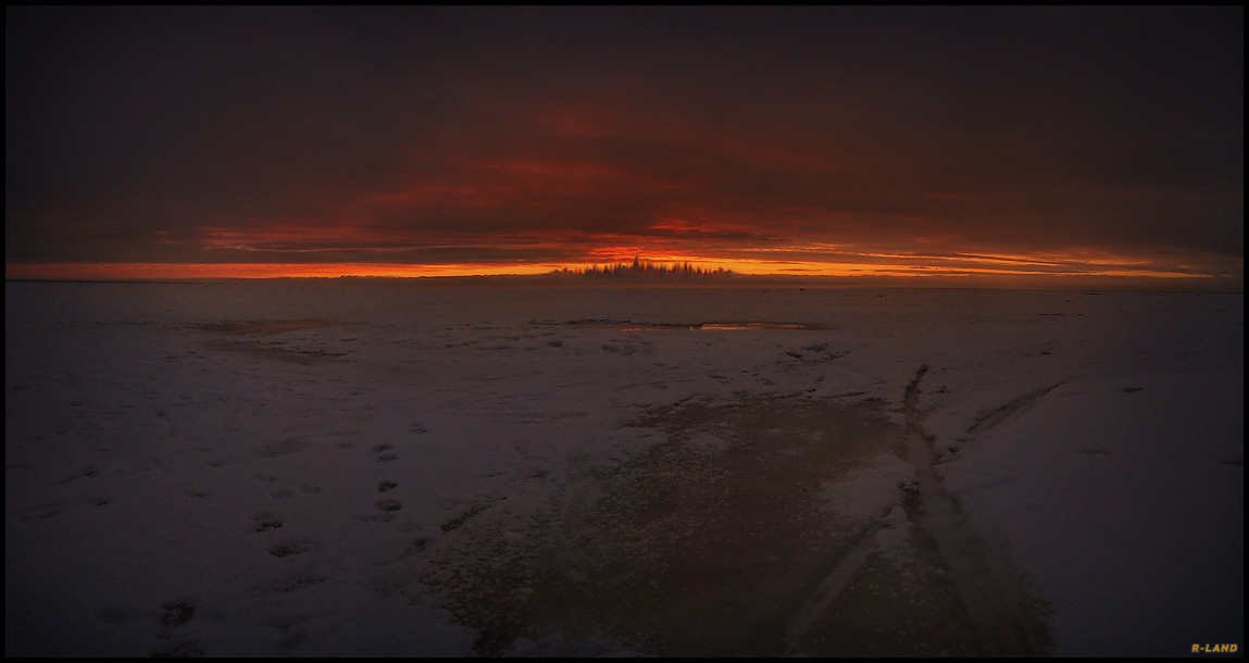 photo "...the path to Mordor..." tags: landscape, sunset, winter