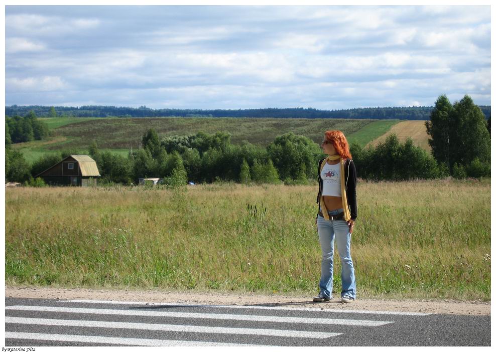 photo "Road. Freedom." tags: landscape, portrait, woman