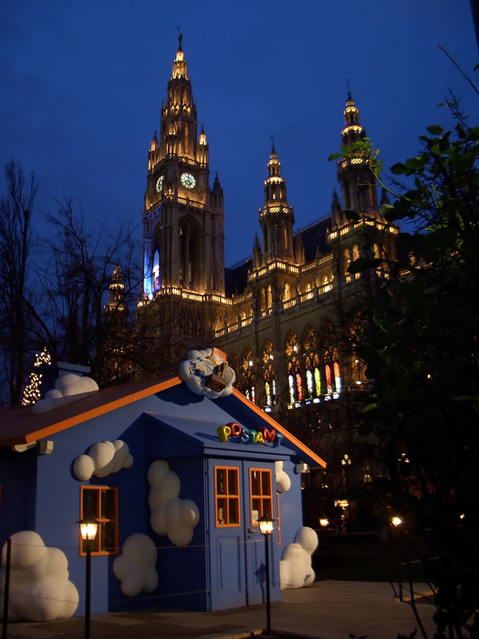 photo "Vienna Town hall before Christmas" tags: architecture, landscape, night