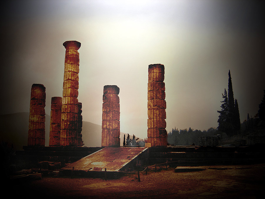 photo "The Temple to Apollo at Delphi" tags: architecture, travel, landscape, Europe