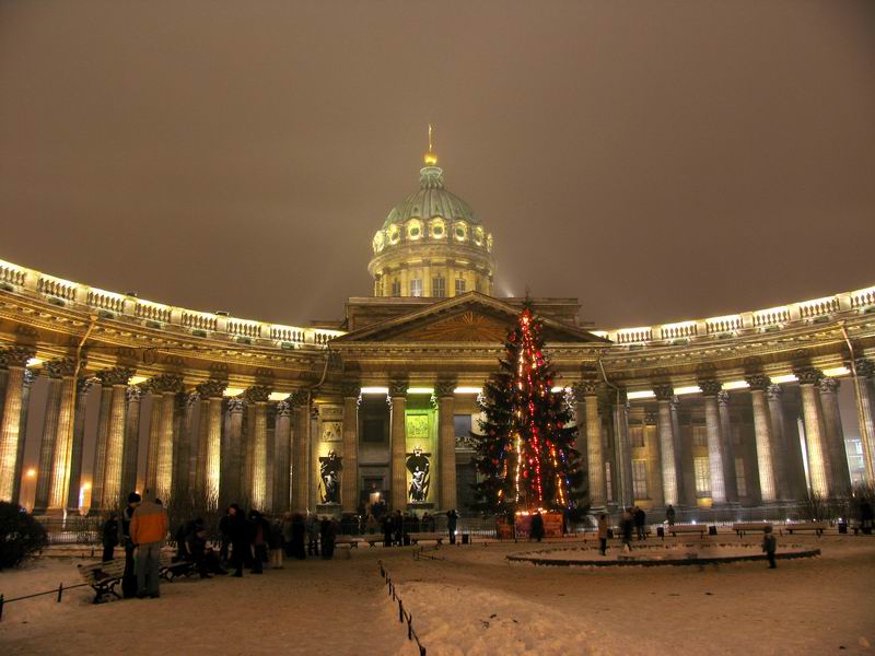 фото "Казанский собор после Рождества" метки: пейзаж, ночь