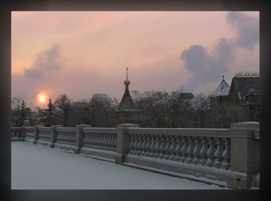 photo "Frosty Sun. -30" tags: architecture, landscape, winter