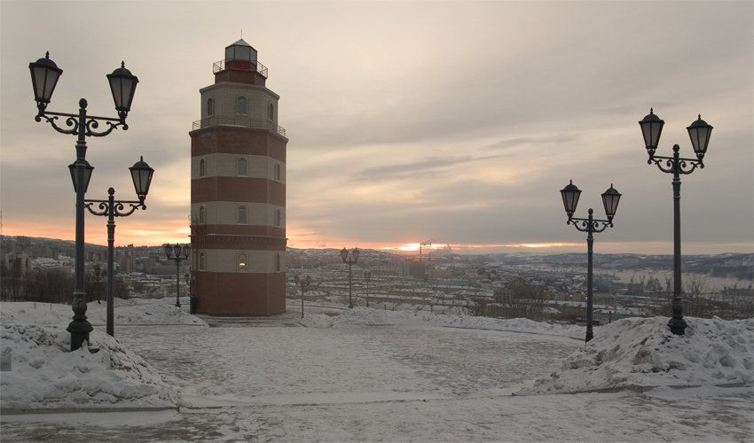 фото "First beam of light" метки: пейзаж, закат, зима