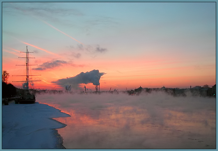 фото "Морозный закат" метки: архитектура, пейзаж, закат