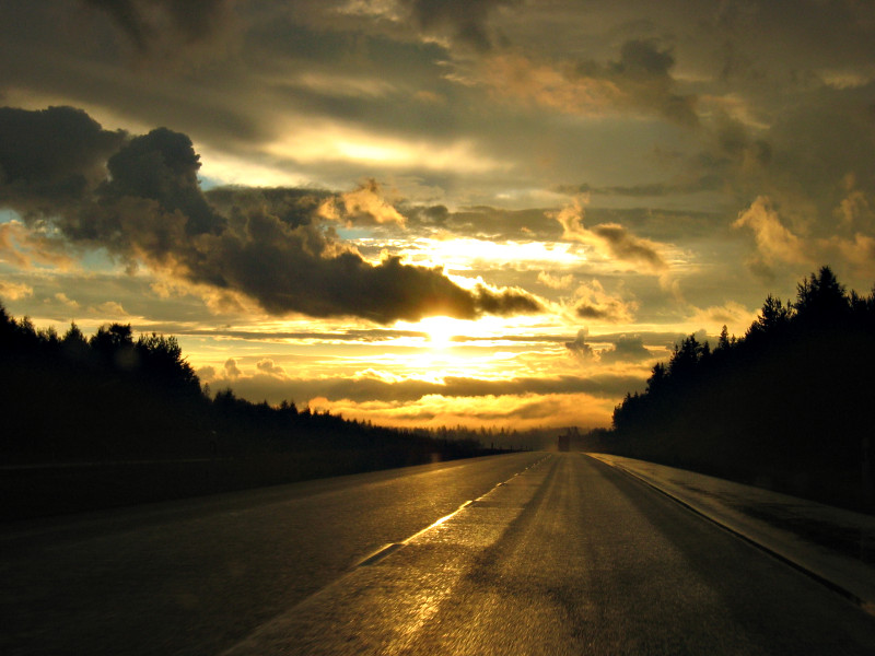 photo "Highway" tags: landscape, travel, Europe, sunset